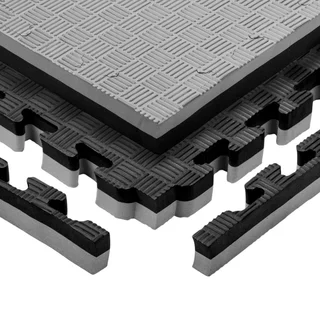 Tatami Puzzle Mat inSPORTline Malmeida 100 x 100 x 4 cm - šedo-černá, vzor 5 proužků