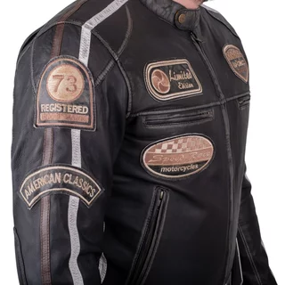 Men’s Leather Motorcycle Jacket W-TEC Sheawen Vintage