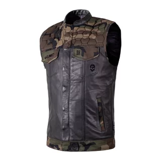Moto vesta W-TEC Black Heart Regimento - tmavě šedá-kamufláž