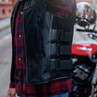 Leather Motorcycle Vest W-TEC Trabacho