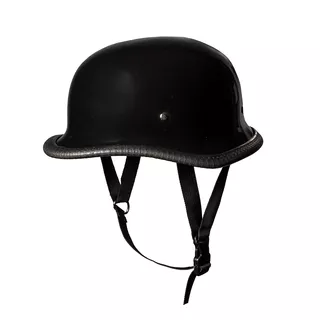 Sodager DH-001 Retro offener Motorradhelm - schwarz glänzend