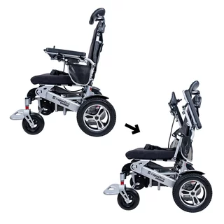 Elektrický invalidní vozík inSPORTline Hawkie Evo II s polohovatelným opěradlem 700W - stříbrná