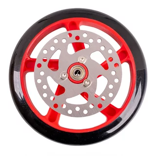 Náhradné koliesko s brzdovým diskom na kolobežku Discola 200x30mm - červená