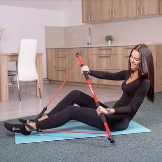 inSPORTline Fitness-Stange mit Gummi 130 cm