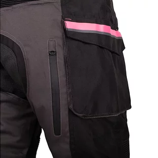 Dámské moto kalhoty W-TEC Barbata - černo-šedo-růžová