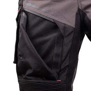 Dámské moto kalhoty W-TEC Barbata - černo-šedo-růžová