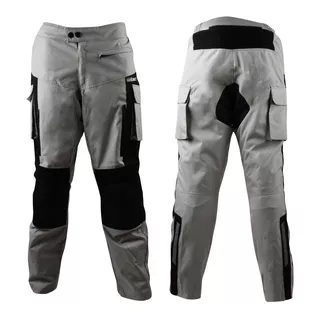 Men's Motorcycle Trousers W-TEC Rolph - Light Grey-Black