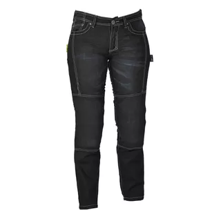 Woman moto jeans W-TEC Theo - Black - Black