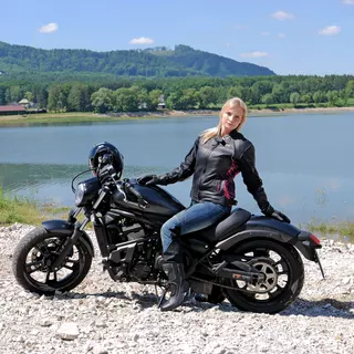 Dámské moto jeansy W-TEC Bolftyna - 2.jakost - modro-černá