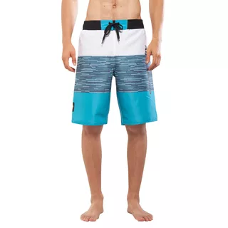 Men’s Board Shorts Aqua Marina Division - Blue-White - Blue-White