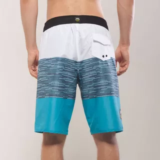 Men’s Board Shorts Aqua Marina Division - Blue-White