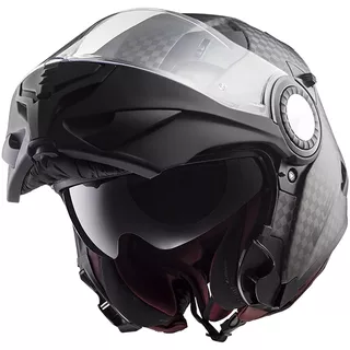 Flip-Up Motorcycle Helmet LS2 FF313 Vortex - Solid Carbon