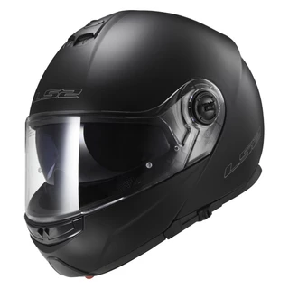 Tilting Moto Helmet LS2 Strobe - Black Glossy - Matte Black