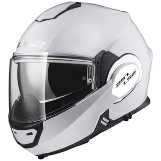 Flip-Up Motorcycle Helmet LS2 FF399 Valiant - Gloss Black - Gloss White