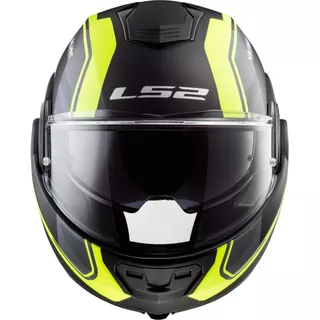 Flip-Up Motorcycle Helmet LS2 FF399 Valiant Lumen / H-V Yellow - Lumen Matt/Gloss Black Light