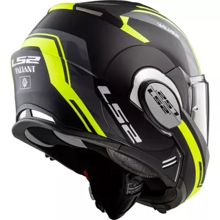 LS2 FF399 Valiant Lumen / H-V Yellow Motorradklapphelm - Nucleus Black Glow Green