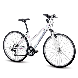 Dámsky crossový bicykel 4EVER Flame 28" - model 2016 - ružovo-strieborná - bielo-modrá