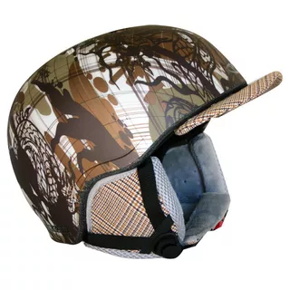 WORKER Flux Snowboard Helmet - Red and Graphics - Khaki Graphic