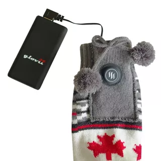 Heated Sock Slippers Glovii GQ4 - Grey-Red