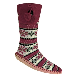 Vyhrievané ponožkové papuče Glovii GQ5L - červeno-bielo-šedá