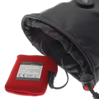 Kožené vyhřívané lyžařské a moto rukavice Glovii GS5 2x2100 mAh - černá
