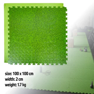 Puzzle tatami podložka inSPORTline Zemalpro 100x100x2 cm - motiv trávníku