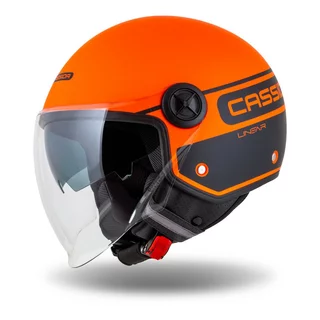 Přilba na retro motocykly Cassida Handy Plus Linear oranžová matná/černá