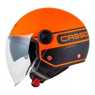 Motorcycle Helmet Cassida Handy Plus Linear Pearl Matte Orange/Black