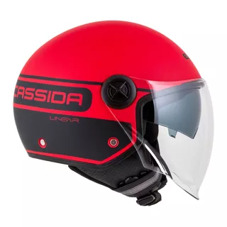 Motorradhelm Cassida Handy Plus Linear rot matt/schwarz