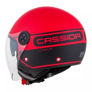 Motorcycle Helmet Cassida Handy Plus Linear Pearl Matte Red/Black