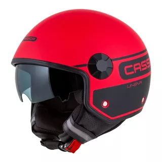 Motorcycle Helmet Cassida Handy Plus Linear Pearl Matte Red/Black