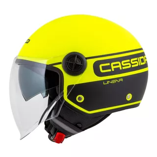 Motorradhelm Cassida Handy Plus Linear gelb fluo matt/schwarz