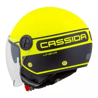 Moto prilba Cassida Handy Plus Linear žltá fluo matná/čierna