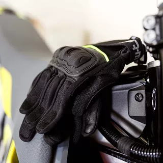 Motorcycle Gloves W-TEC Airomax - Black-Fluo Line