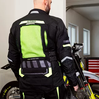 Motoros kabát W-TEC Aircross - fekete-fluor sárga