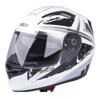 Kask motocyklowy integralny z blendą W-TEC V122 - Czarno-biały