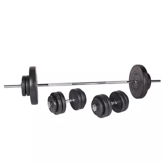 Cement Plate-Loaded Dumbbell Set w/ Dip Station inSPORTline CEM 180 + 40 cm/30 mm 80 kg