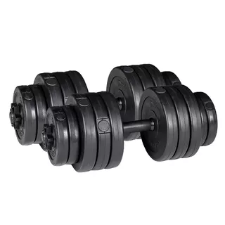 Plate-Loaded Dumbbell Set w/ Bench inSPORTline CEM 2 x 20 kg