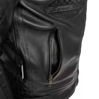 Herren Leder Motorradjacke W-TEC Urban Noir