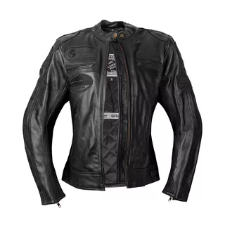 Damen Leder Motorradjacke W-TEC Urban Noir Lady - schwarz