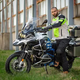 Nyári motoros kabát  W-TEC Saigair - Fluo Sárga-Szürke