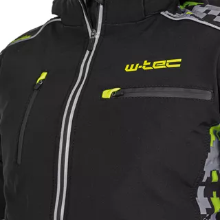 Férfi softshell motoros kabát W-TEC Kybero - fekete-fluo