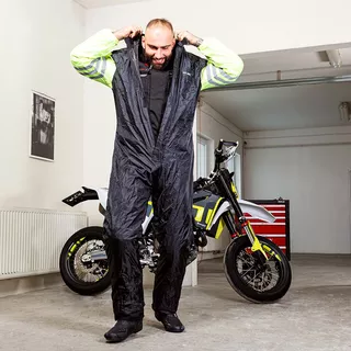 W-TEC Smedava Motorrad Regenmantel - schwarz-fluo