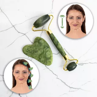 Masážna súprava Face roller a Gua Sha inSPORTline Siarto Set