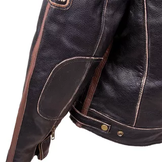 Pánská kožená moto bunda W-TEC Brushed Cracker - vintage černá