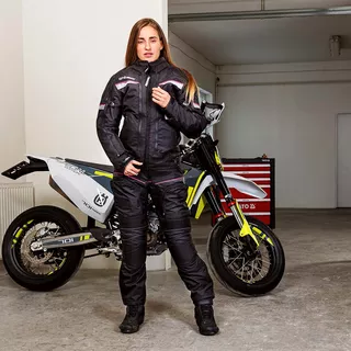 Dámska moto bunda W-TEC Progair Lady - čierno-ružová, XS