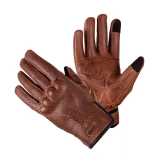 Leather Motorcycle Gloves W-TEC Dahmer - Dark Brown