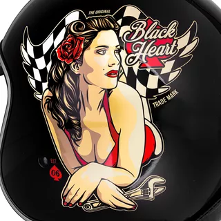 Motorcycle Helmet W-TEC V537 Black Heart - Melisa, Black Sheen, S(55-56)