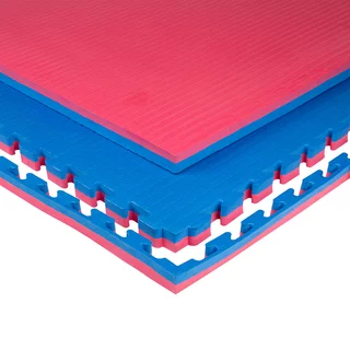 Mata puzzle fitness tatami na podłogę ochronna inSPORTline Malmeida 100x100x4 cm - Czerwono-niebieski