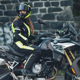 Dámska moto bunda W-TEC Brandon Lady - čierna-fluo žltá, XXL